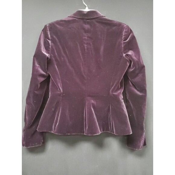 Ralph Lauren Black Label Deep Purple Eggplant Velvet Jacket Coat Blazer Size 8 - Picture 2 of 8